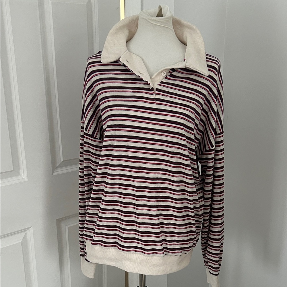 Lioness Collared Long Sleeve Pullover Shirt